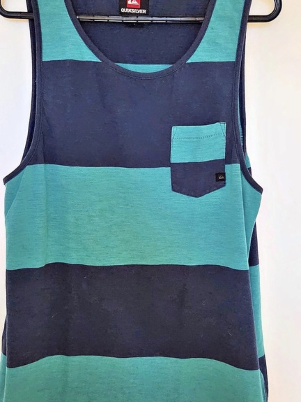 Quiksilver Men's Color Block Tank Top in Blue & Green Size Large Like N